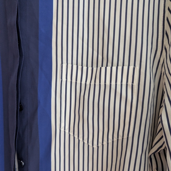 Equipment Navy and White Striped Long Sleeve Dress - Picture 4 of 11